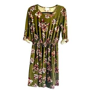 French Grey Floral Dress Sz M